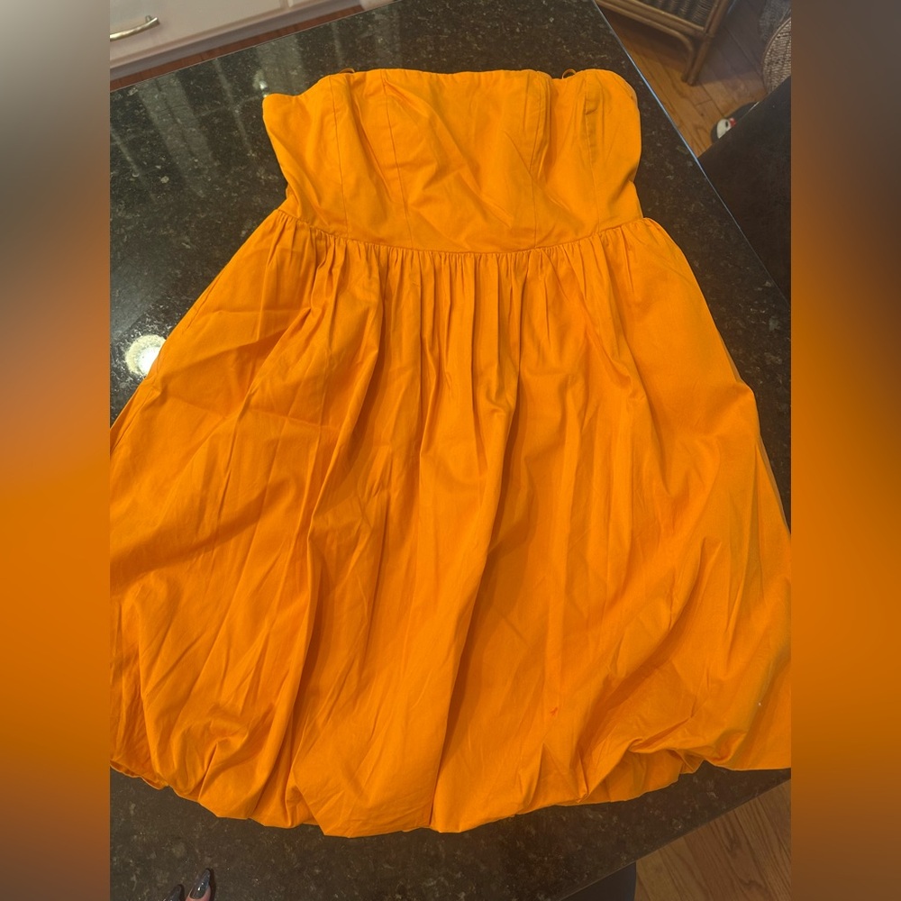 Vibrant Orange Strapless Dress